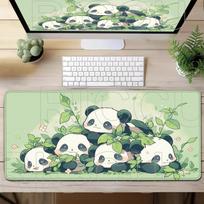 XXL Kawaii Panda Mouse Pad Large Computer Office Game Table 40x90cm Mat Rubber carpet Anti-slip Stitch Edge Keyboard Desk Pads 60x30cm