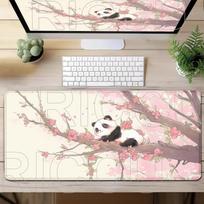XXL Kawaii Panda Mouse Pad Large Computer Office Game Table 40x90cm Mat Rubber carpet Anti-slip Stitch Edge Keyboard Desk Pads 60x30cm