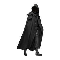 Unisex apsiaustas Vyriškas Helovino su gobtuvu Moteriškas apsiaustas Vienspalvis ilgas apsiaustas Role Cosplay kostiumai Viršutinė apranga Retro XL juoda