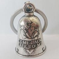 Come Back Safe To Home Motorcycle Guardian Bell Pendant Punk Style Evil Spirit Trap Bell Small Size Lightweight gray