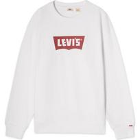 Levis Denim Wanderer Series FW24 Logo Print Ribbed Crew Neck Loose Fit Long Sleeve Sweatshirt Men sweatshirt White 0018N-0000 XL brown