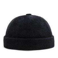 Viršutinė Docker kepurė be snapelio Kepurės be kraštelio Kepuraitė Kaukolė Retro Kepurė su pomponu Vyrams Moterims Vintage Reguliuojama Vienspalvė Naujiena Medvilninė Adjustable juoda