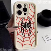 Juodas voratinklio minkštas TPU telefono dėklas, skirtas iPhone 16 15 14 Pro Max 13 12 11 XR X XS 7 8 16 Plus, matinis, atsparus smūgiams dangtelis iPhone 15