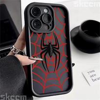Juodas voratinklio minkštas TPU telefono dėklas, skirtas iPhone 16 15 14 Pro Max 13 12 11 XR X XS 7 8 16 Plus, matinis, atsparus smūgiams dangtelis iPhone 14 Pro Max
