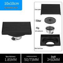 Didelis 304 nerūdijančio plieno lauko kiemo grindų latakas - 15/30cm, su kvapo slopintuvu ir didelės talpos. black