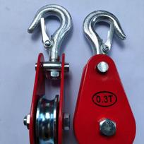 Steel Wire Rope Trolley Pulley for Cable Lifting 0.3T Hook Type