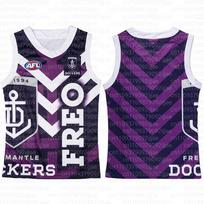 Australijos treniruočių marškinėliai Sportiniai marškinėliai Būtini marškinėliai gerbėjams Fremantle Dockers 3D spausdinti sportiniai marškinėliai Šeimos atitikimas M blue