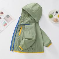 Boys Lightweight Thin Sun Protection Jacket Kids Summer Casual Outerwear 130 žalia