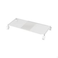 Under Bed Shoe Organizer, Movable Rack with Casters, Large Capacity Storage Black Tube 92x42 White Mesh 37-62x27 white