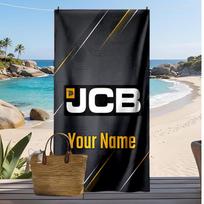 JCB Custom Beach Towel, Print Your Name Text Lightweight Absorbent Towel for Swimming Travel 70cmx140cm(27x55inch) black