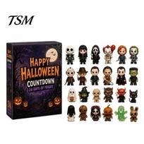 Festive Desktop Decoration Halloween Advent Calendar 2026, 24 Days Countdown with 2D Flat Holiday Acrylic Mini Figures, Collectible Surprise Gifts for C black