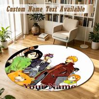 Bleach anime Personalized Round Rug Support Custom Name, Soft Home Decor Mat 80cmx80cm beige