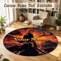 Bleach anime Personalized Round Rug Support Custom Name, Soft Home Decor Mat 100cmx100cm