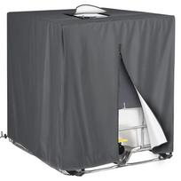1000L Outdoor Water Tank Protective Cover Waterproof Dustproof IBC Tote Tank Container Cover Anti-UV Thermal Insulation Oxford Cloth Protective Cover 210D(120x100x116cm) pilka