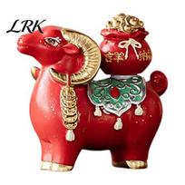 Feng Shui Fortune Goat Chinese Zodiac Sheep Figurine, Rotatable Luck Wealth Statue, Year of Desktop Decorative Ornament Mascot, Vintage Style Tabletop B beige