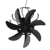 Medinio židinio ventiliatorius magnetiniam vamzdžiui, neelektrinis, šildomas, aliuminio lydinio, degimo židiniui, dujiniam degikliui, terminis ventiliatorius black