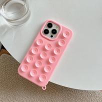 Siurbiamoji telefono dėklas, skirtas iPhone 11 12 13 14 15 iPhone 11 12 13 14 15 Pro 12 13 14 15 Pro Max Silikoninis apsauginis telefono korpusas iPhone 13/14 rožinė