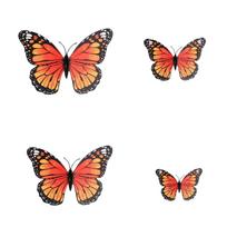 20 Pcs Butterfly Refrigerator Magnets, 6/8/10/12cm Assorted Sizes 3D Butterfly Magnets For Fridge, Whiteboard, Locker, Home Kitchen Decor & Gift XL raudona