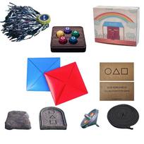 Korean Party Board Game Fun Gonggi Jack Stone Pebbles Set Traditional Play Game Hand Eye Coordination Training Toy Gong gi Set red