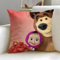 classic cartoon Masha And Bears Cushion Cover Soft & Easy-Wash Pillow Case – Versatile for Couch, Bed, Travel and Office 45cmx45cm