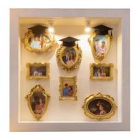 DIY Mini Museum Silhouette Light Mini Frames with Graduation Museum Picture Box with Caps Memory Display B balta