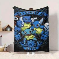 1 vnt., Squirtle, Bulbasaur pledas Minkštas šiltas visų sezonų užtiesalas sofai, lovai, automobiliui, biurui Ryškus spalvingas dizainas, Patvarus ir jaukus dovanų 80cm×120cm blue