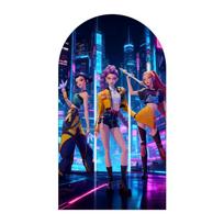 Kpop Demono Medžiotojo Arkos Fonas Rumi Zoey Mira Koncertas Muzikos Scena Šventė Mergaitės Gimtadienis Kūdikio Krikštynos Dvišalis Dekoravimo Fonas 1.6x3.9ft(50x120cm) blue