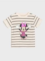 Sinsay - Dryžuoti marškinėliai Minnie Mouse - kreminė