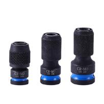 Universal Telescoping Socket Adapter for Air Tool Retractable Sleeve Conversion Head Quick Bit Change for Various Wrenches 1 black
