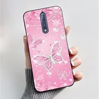 Telefono dėklas Nokia 8 TA-1004 TA-1012 TA-1052 / Nokia8 Sirocco minkšto silikono juodas dėklas Madingas drugelių ir gėlių galinis dangtelis Nokia 8