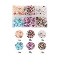 60g/Box Mixed Glass Crystal Crushed Stone Epoxy Resin Fillers Material for DIY Resin Jewelry Making Accessories Nail Art Crafts gray