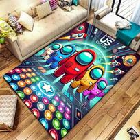 Among Us Carpet Rug for Living Room Bedroom Home Sofa Decoration,Kids play Non-slip Floor Mat 40x60cm( 15x23in ) blue