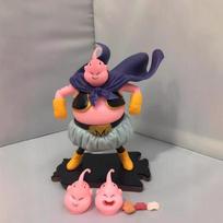 Dragon Ball Z Fat Majin Buu Figure With Interchangeable Faces Pvc Model Anime Collectible Figurine Home Decor Statue Fan Gifts gray