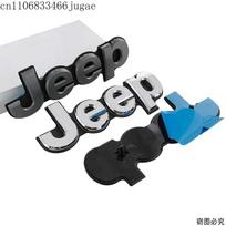 For JEEP Grand Cherokee Compass Wrangler Renegade JK JL Patriot Badge  Auto Stickers Accessories ABS Car Front Grille Emblem Matte Black black