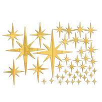 42PCS Self Adhesive Mirror Wall Stickers Starburst Wall Stickers  Living Room Decor auksas