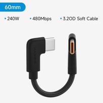 Hagibis USB C to USB C Cable Magnetic Power Bank Short Right Angle Type-C Fast Charging Cord PD 240W for iPhone 17/16/15 Pro Max