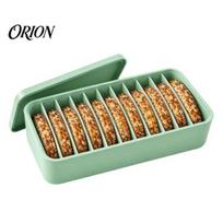 Bread Slice Organizer for Kitchen 11-Slot Silicone Freezer Box Sourdough Storage, Flexible Container with Individual Home Management Tool Compartments beige