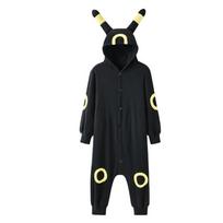 Umbreon Onesie Vaikams Juoda Vienetinė pižama vaikams Kigurumi Halloween Cosplay kostiumo vakarėlio dovana 110 juoda/geltona