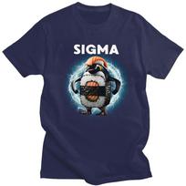 Sigma Italian Brainrot Meme Penguin Sushi T Shirt for Men Tshirt Fashion Short Sleeve Tee Shirt Slim Fit Clothing Gift 4XL gray