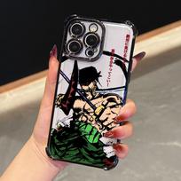 Šaunus One Piece Roronoa Zoro dėklas iPhone 17 Pro 16 15 14 13 12 11 Pro Max dėklui 17 Plus 17E 16E 17Air Silikoninis telefono dėklas iPhone 15 Pro white