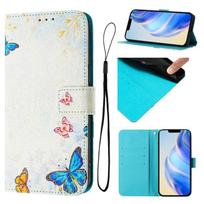 K70/K70 Power 605 505 501 502 406 408 405 Butterfly Case for TCL 60 SE NxtPaper 70 60 Ultra 60R 50 SE Leather Wallet Cover Case TCL 303 blue