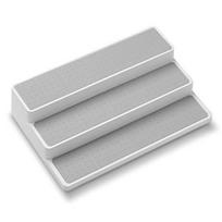 3 Tier Ladder Seasoning Rack PP Material Space Saving Condiment Bottle Rack Moisture-Proof Storage Shelf Cupboard Organize gray