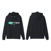 Cross-border European and American trendy brand palm angel spray paint graffiti letter printing hoodie sweater men's and women's high street bf jacket M black