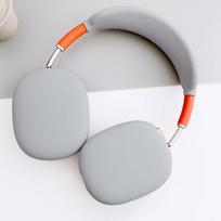 PENGGU Earphone Case for Apple AirPods Max, Silicone Ear Tips, Headband Rubber Protection, Anti-Scratch Wear-Resistant Soft Cover, Silver Gray