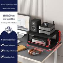 Compact Desktop Audio Amp with Speaker Stand Mixer & Headphone Decoder gray