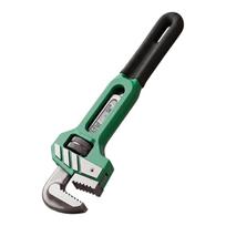 Thumb Wheel Pipe Wrench with Toothed Grip Edges, Metal Body, and Dipped Handle for Pipe Fitting Repair Tasks Daily 10 inches black
