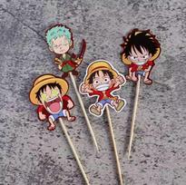 Vienas Gabalas Gimtadienio Šventės Dekoracijų Rinkinys Torto Viršus Vėliavėlės Kekso Pagaliukai Šiaudinė Skrybėlė Piratas Anime Luffy Torto Įdėklas Vėliavėlė Gimtadienio Dekoras black