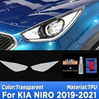 2Pcs Pre-Cut For KIA NIRO EV -2024 Car Clear PPF TPU Sticker Transparent Black Headlight Protective Film Accessories 2019-2021 Transparen white
