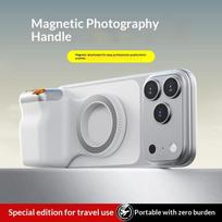Magnetinis kameros rankenos laikiklis su nuotolinio užrakto užraktu ir užpildymo šviesa Universalus telefonams balta