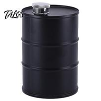 Food Grade Oil Drum 750ML Mini Stainless Steel Drum, Barrel Shaped Dispenser Refillable Bottle, Leak Proof Industrial Style Storage Can Container 750ML juoda